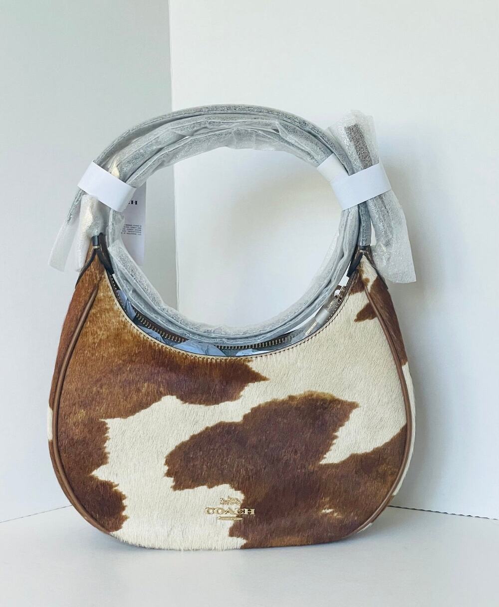 Coach Emily Shoulder Bag Haircalf Cow Print CDX23 Brown Leather Crossbody  A